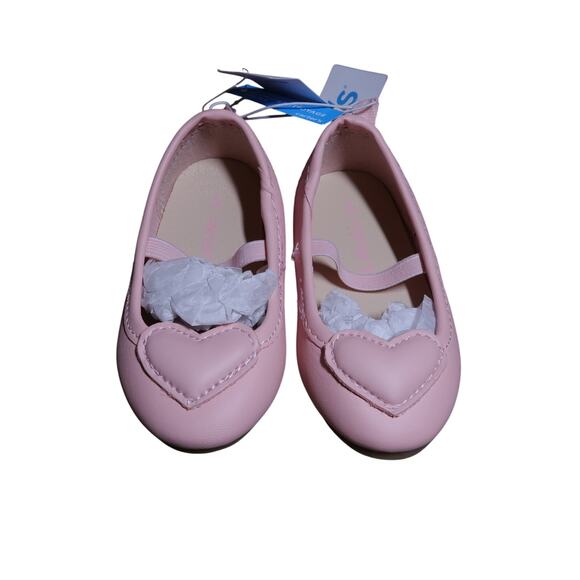 Carter's Pink Heart Embellishment Mary Jane Flats Amore Kid's Size 5 NWT - Picture 2 of 8